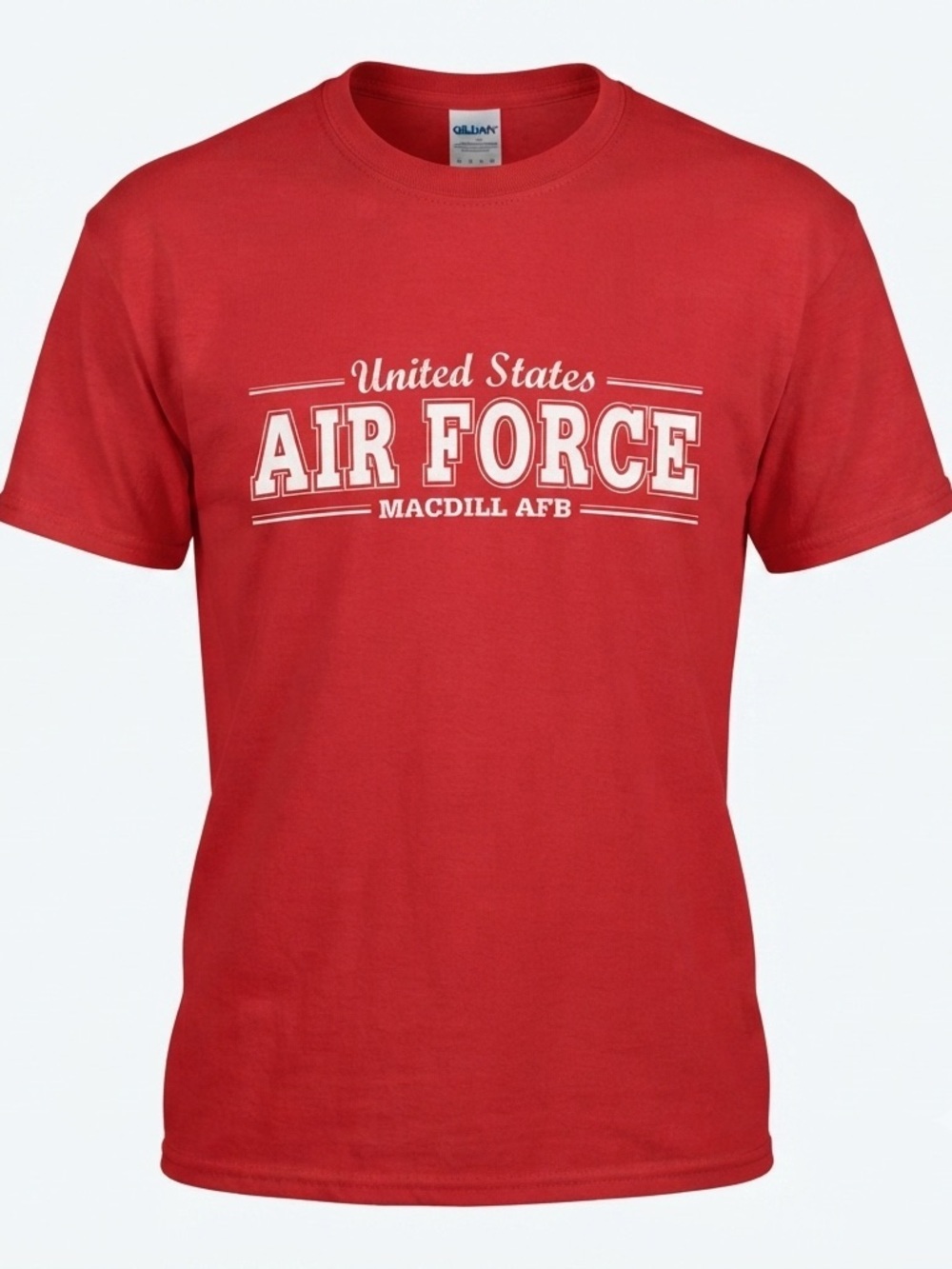 Eagle crest Gildan Red United States Air Force MacDill AFB Short Sleeve Tee med